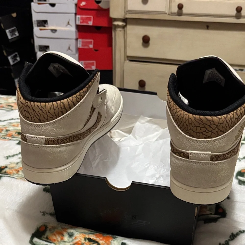 Jordan Athletic Shoes in Cream and Black